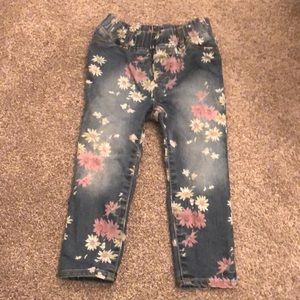 Toddler girls floral print jeans